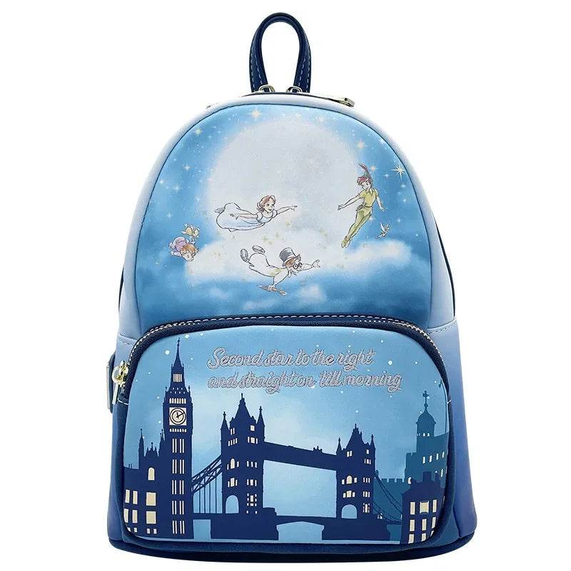 Whimsical Mini Backpack With Double Strap Second Star Glow You Can Fly Teal 70th Anniversary For Women - ToylandEU