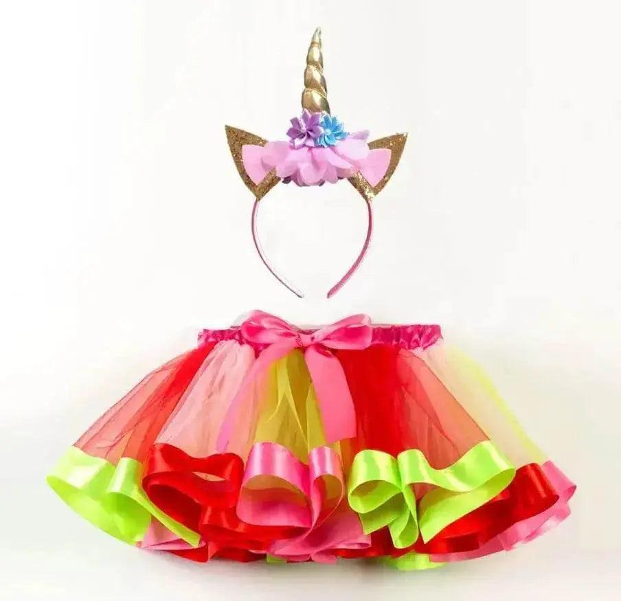  Whimsical Rainbow Unicorn Tutu Dress & Headband - Kids' Fantasy Costume -  ToylandEU™