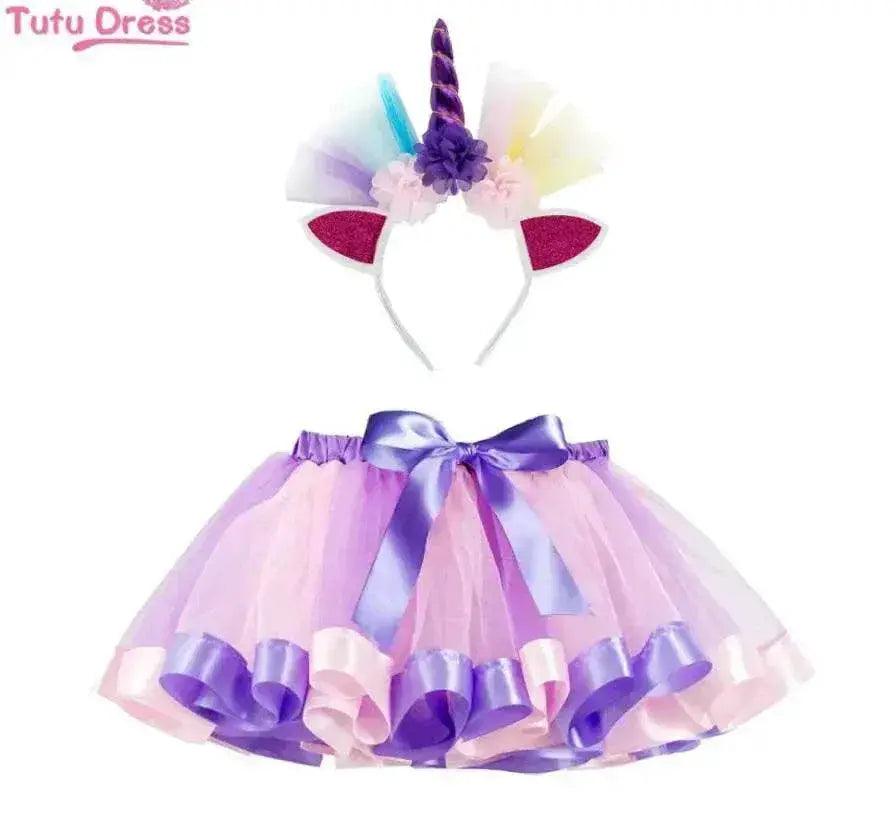  Whimsical Rainbow Unicorn Tutu Dress & Headband - Kids' Fantasy Costume -  ToylandEU™