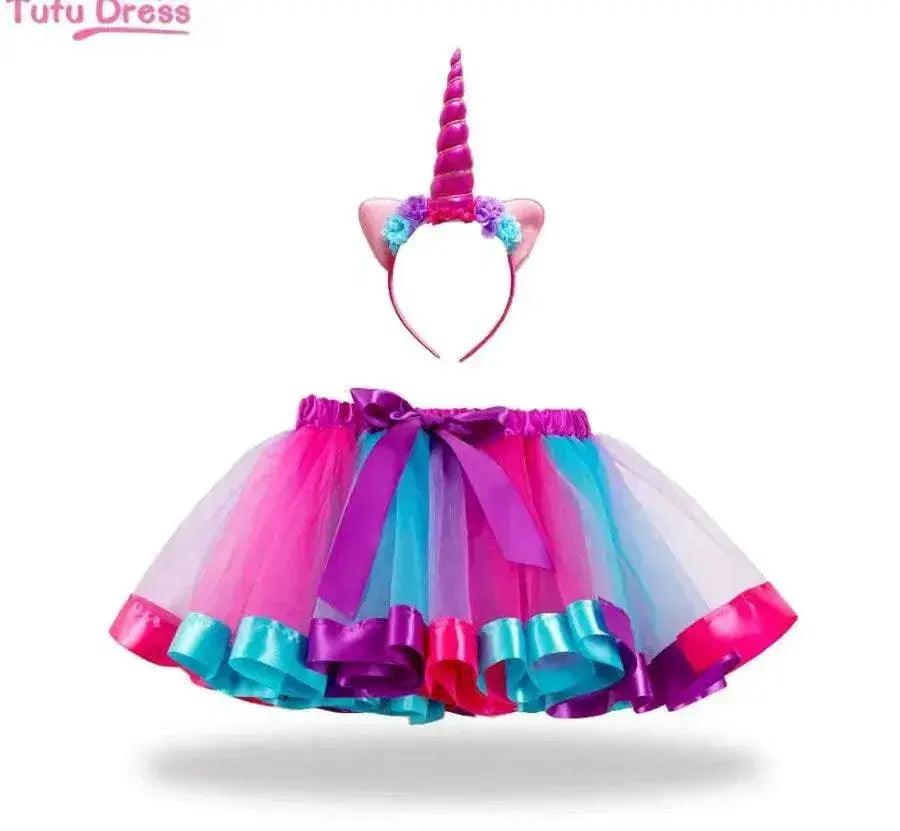  Whimsical Rainbow Unicorn Tutu Dress & Headband - Kids' Fantasy Costume -  ToylandEU™