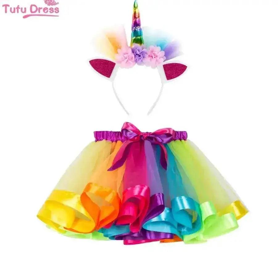  Whimsical Rainbow Unicorn Tutu Dress & Headband - Kids' Fantasy Costume -  ToylandEU™