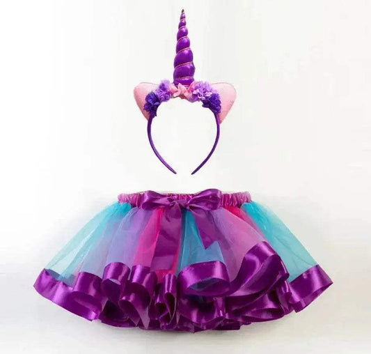 Whimsical Rainbow Unicorn Tutu Dress & Headband - Kids' Fantasy Costume - ToylandEU