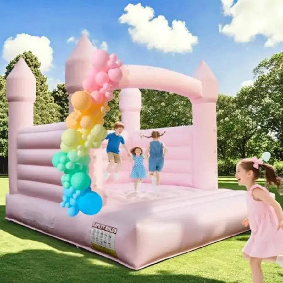 White 13.8Ft Inflatable Bounce House With Heavy Duty 750W Blower - ToylandEU