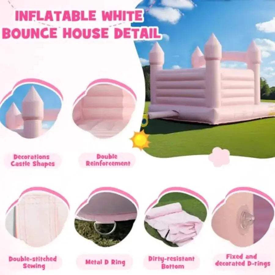 White 13.8Ft Inflatable Bounce House With Heavy Duty 750W Blower - ToylandEU