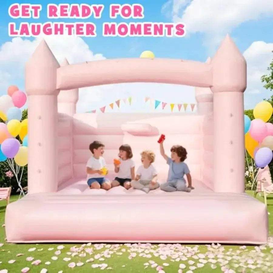 White 13.8Ft Inflatable Bounce House With Heavy Duty 750W Blower - ToylandEU