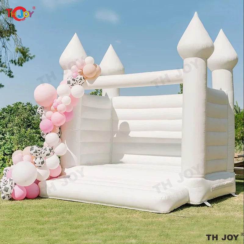 White Bounce House Pink Bouncer Wedding Party Bouncy Castle - ToylandEU