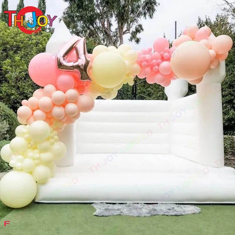 White Bounce House Pink Bouncer Wedding Party Bouncy Castle - ToylandEU