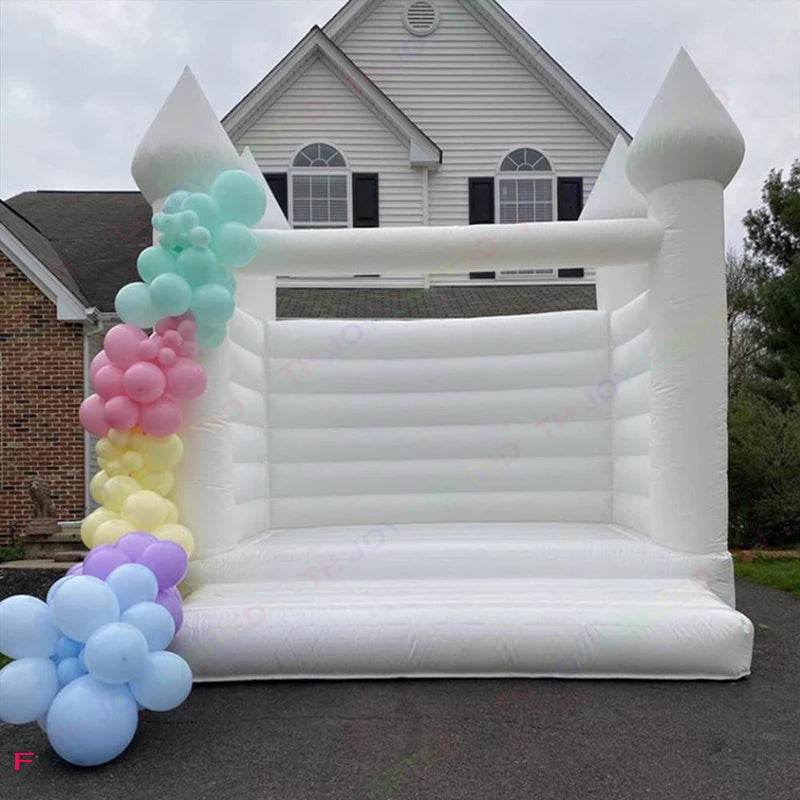 White Bounce House Pink Bouncer Wedding Party Bouncy Castle - ToylandEU