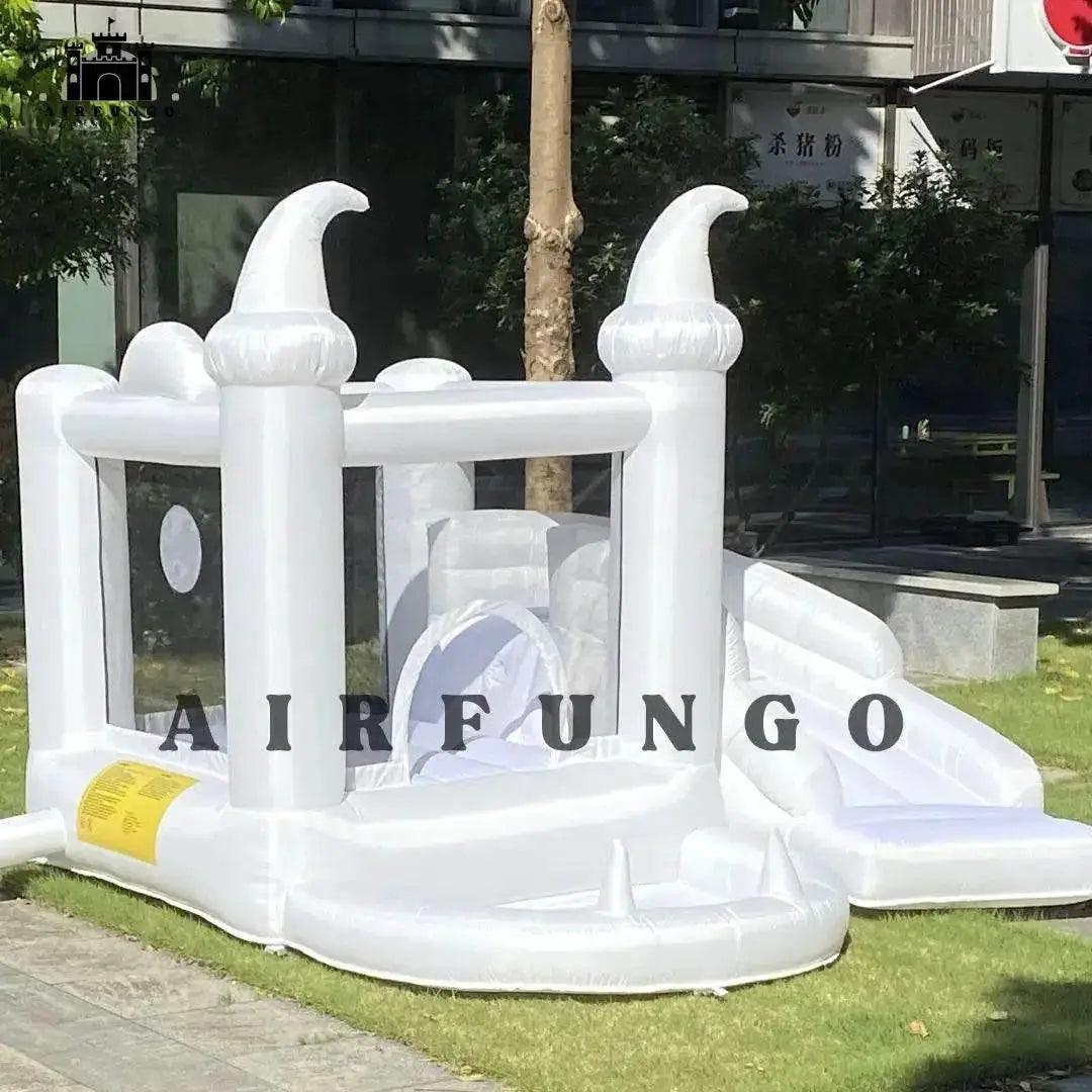  White Bounce House with Blower Kids Ball Pool Family Backyard Bouncy Castle Suitable for Birthday Events Parties Customization -  ToylandEU™