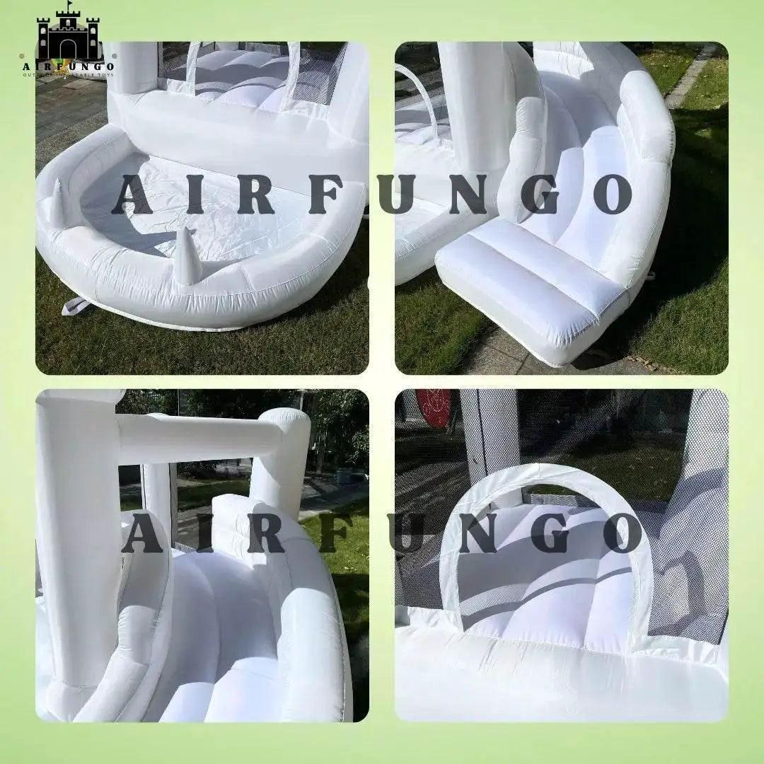  White Bounce House with Blower Kids Ball Pool Family Backyard Bouncy Castle Suitable for Birthday Events Parties Customization -  ToylandEU™