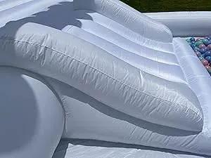  White Bounce House with Blower Kids Ball Pool Family Backyard Bouncy Castle Suitable for Birthday Events Parties Customization -  ToylandEU™