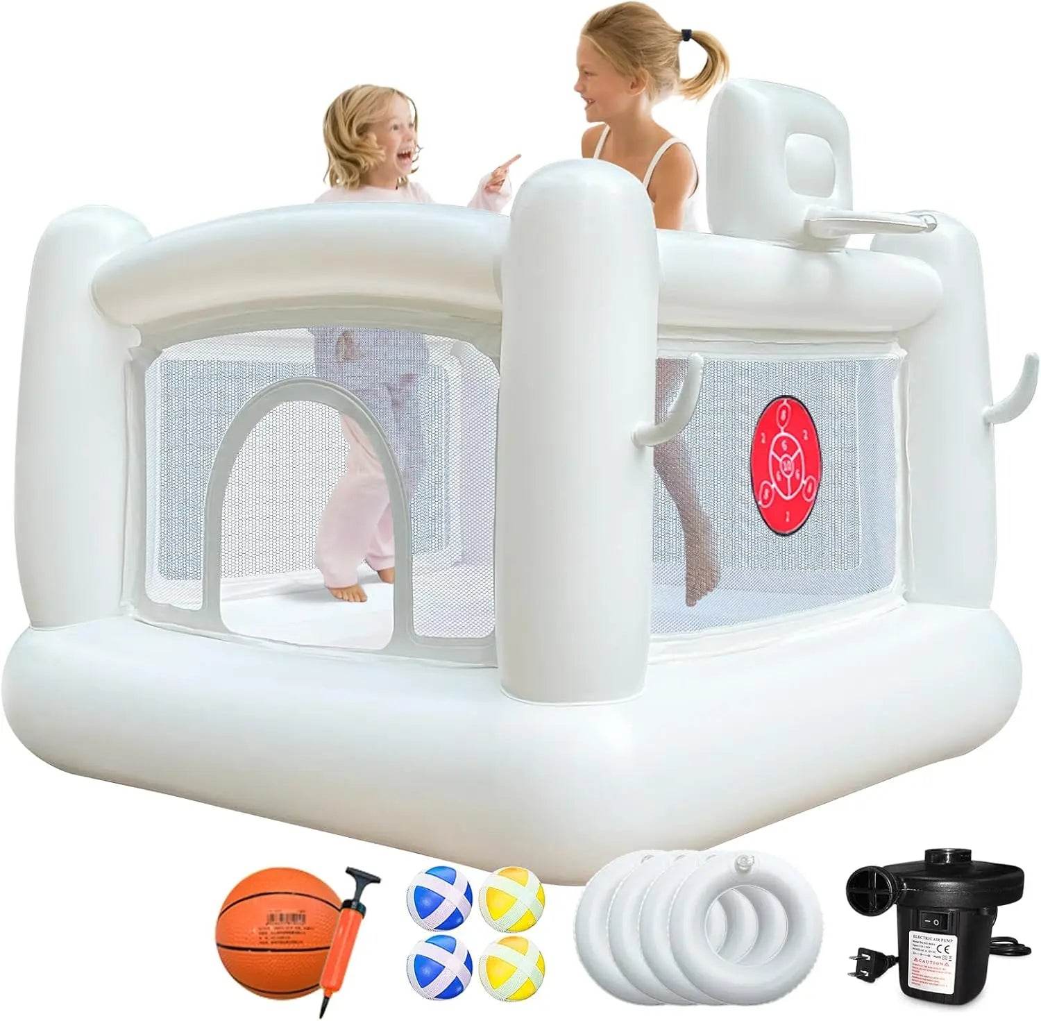 White Bounce House with Pump Kids Ball Pit for 3-6 - ToylandEU