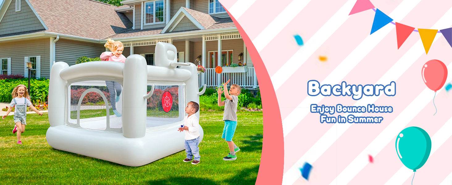 White Bounce House with Pump Kids Ball Pit for 3-6 - ToylandEU