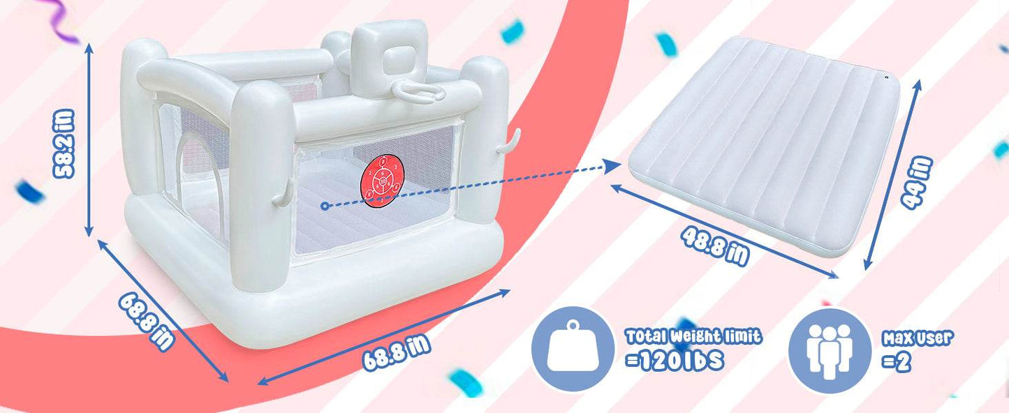 White Bounce House with Pump Kids Ball Pit for 3-6 - ToylandEU