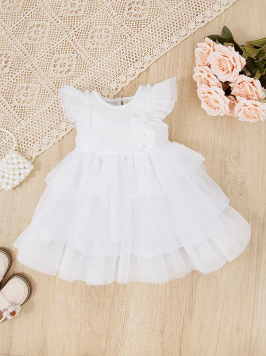 White Gauze Baby Baptism Dress for Special Occasions - ToylandEU