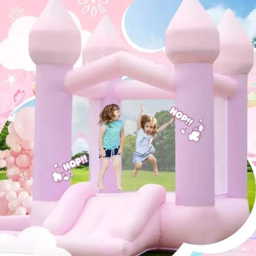 White Inflatable Bounce House With Air Blower And Ball Pit - ToylandEU