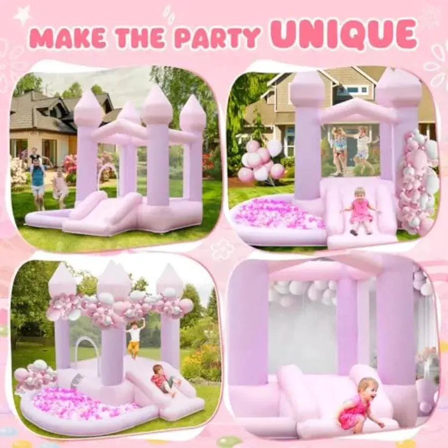  White Inflatable Bounce House With Ball Pit Air Blower -  ToylandEU™
