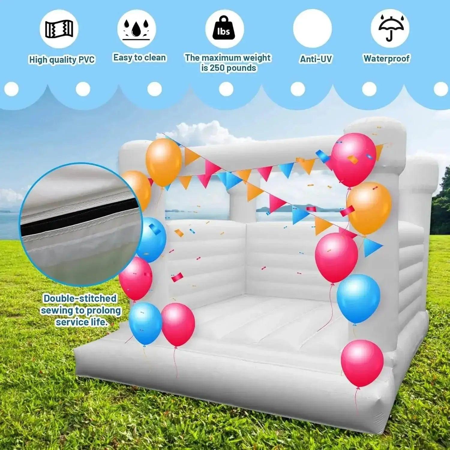  White Inflatable Bounce House With Blower 100% PVC Jumper -  ToylandEU™