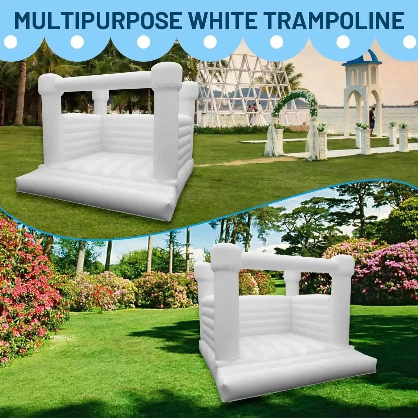  White Inflatable Bounce House With Blower 100% PVC Jumper -  ToylandEU™