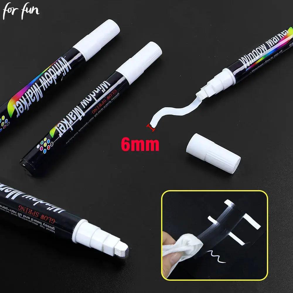  White Liquid Chalk Marker 6mm Tip Erasable Board Pen -  ToylandEU™