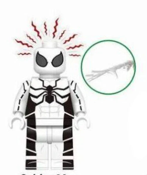 White Suit Web Slinger Custom Figure Base Plate Included ABS Plastic Construction - ToylandEU