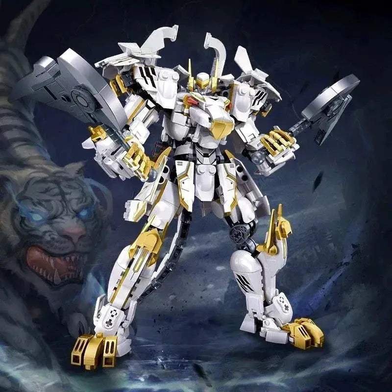 White Tiger Mecha Building Blocks Set Educational Toy For Kids - ToylandEU