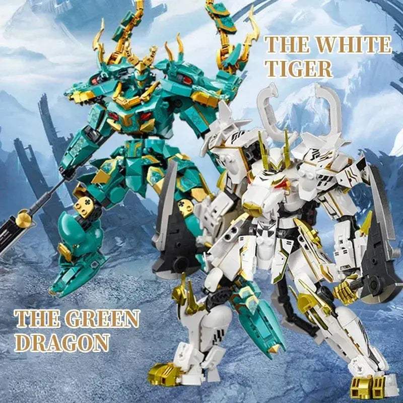 White Tiger Mecha Building Blocks Set Educational Toy For Kids - ToylandEU