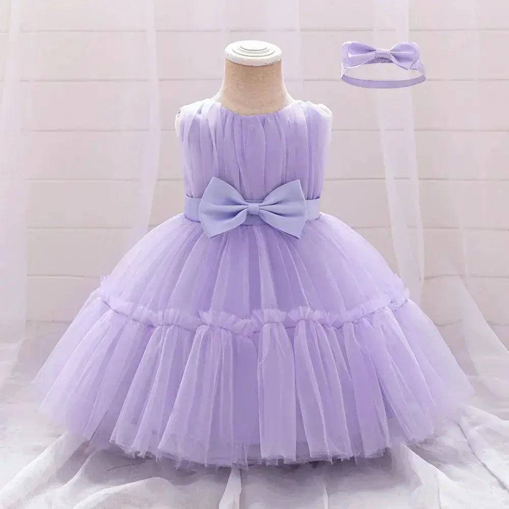  White Toddler Party Dress With Bow For First Birthday -  ToylandEU™