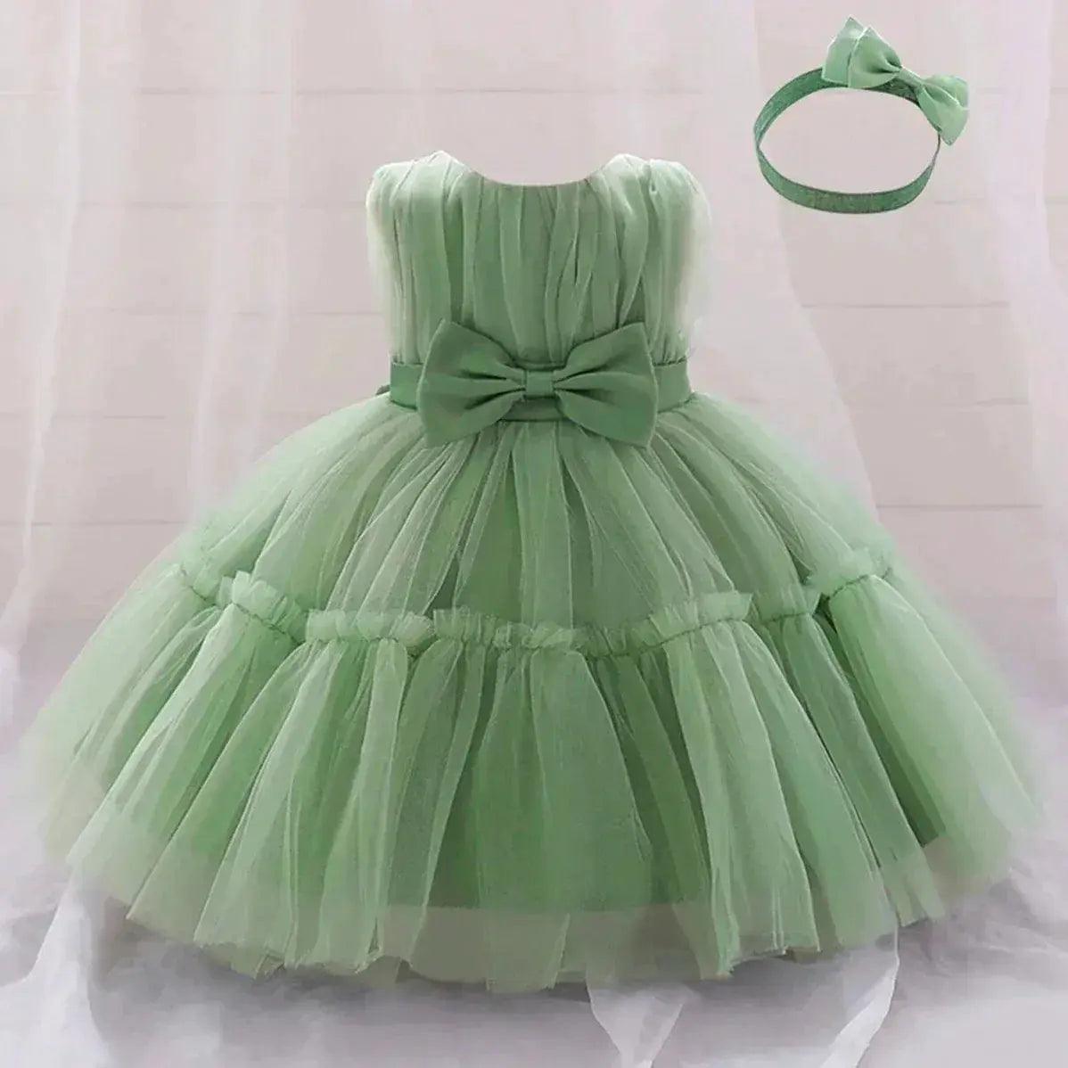  White Toddler Party Dress With Bow For First Birthday -  ToylandEU™