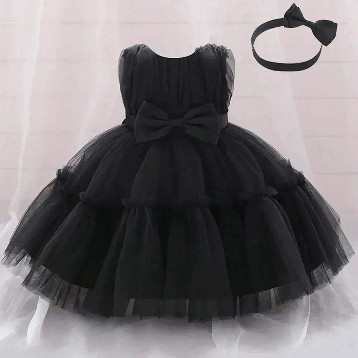 White Toddler Party Dress With Bow Perfect For First Birthday - ToylandEU