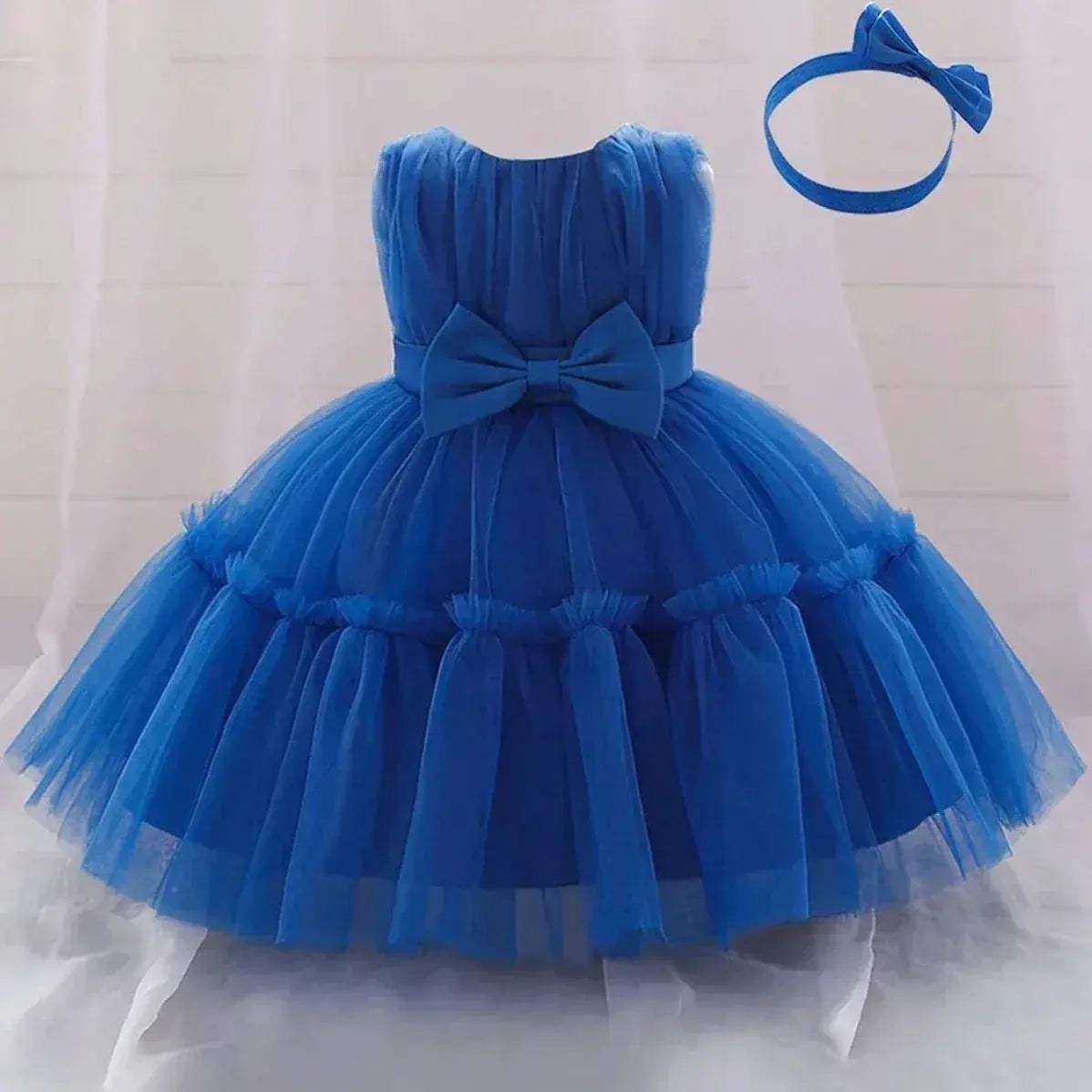 White Toddler Party Dress With Bow Perfect For First Birthday - ToylandEU