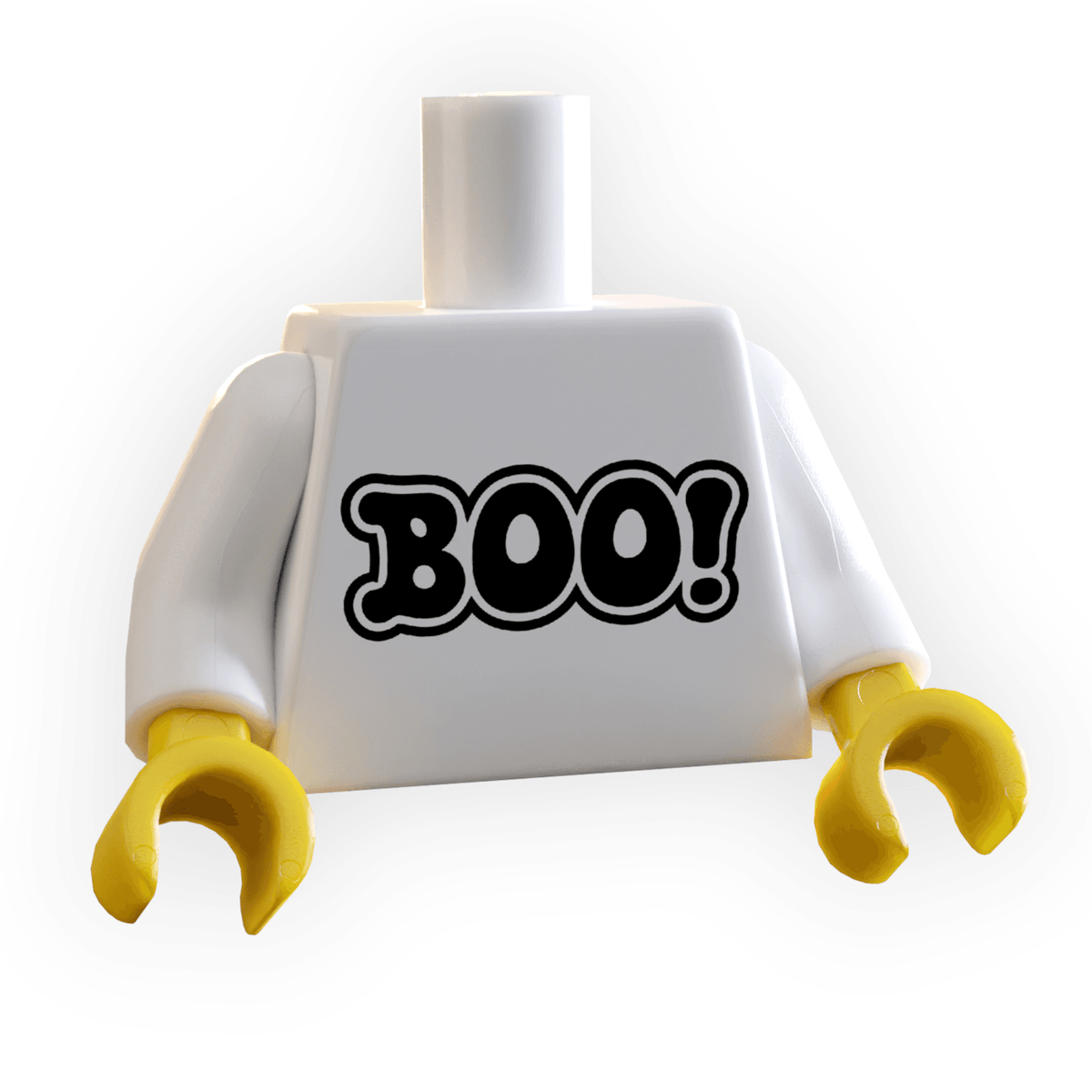 Halloween Boo Print Minifig Torso | Brick Compatible | Trick Or Treat Build | B3 Customs