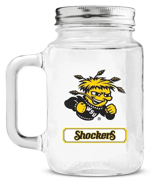  Wichita State Shockers Mason Jar Glass With Lid -  ToylandEU™