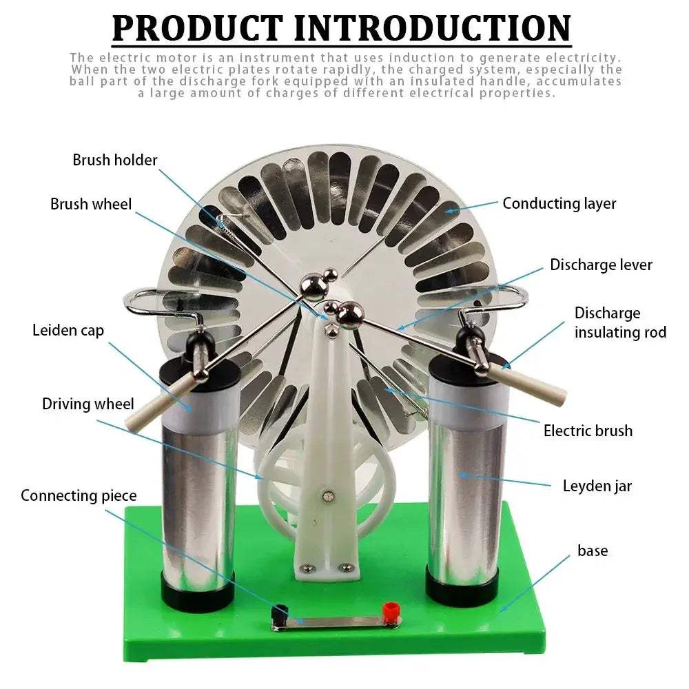 Wimshurst Electrostatic Generator For Educational Physics Experiments - ToylandEU