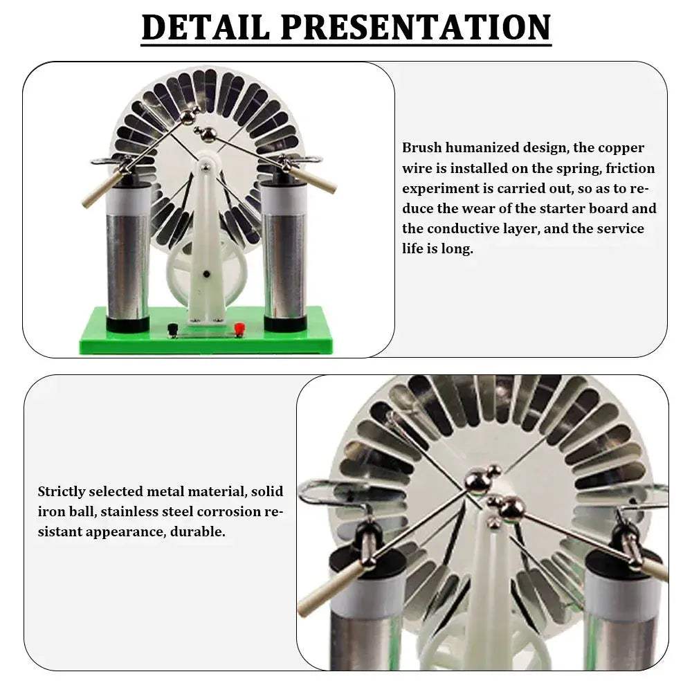Wimshurst Electrostatic Generator For Educational Physics Experiments - ToylandEU