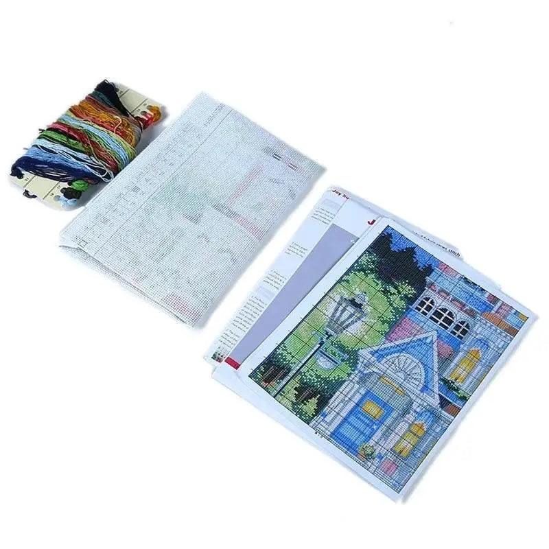  Window View Cat Cross Stitch Kit - DIY Embroidery Set with 11CT and 14CT Canvas for Home Decor -  ToylandEU™