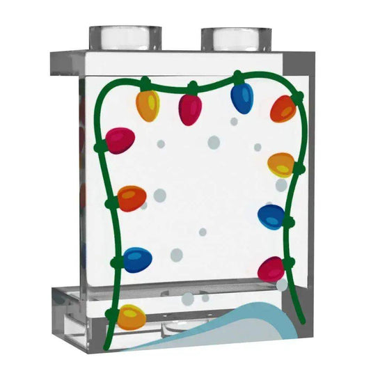 Window with Christmas Lights made using LEGO part  1x2x2 Panel - B3 Customs - ToylandEU