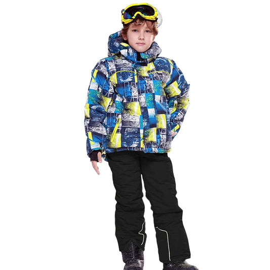 Windproof Kids Ski Suit Set With Warm Waterproof Snow Gear - ToylandEU