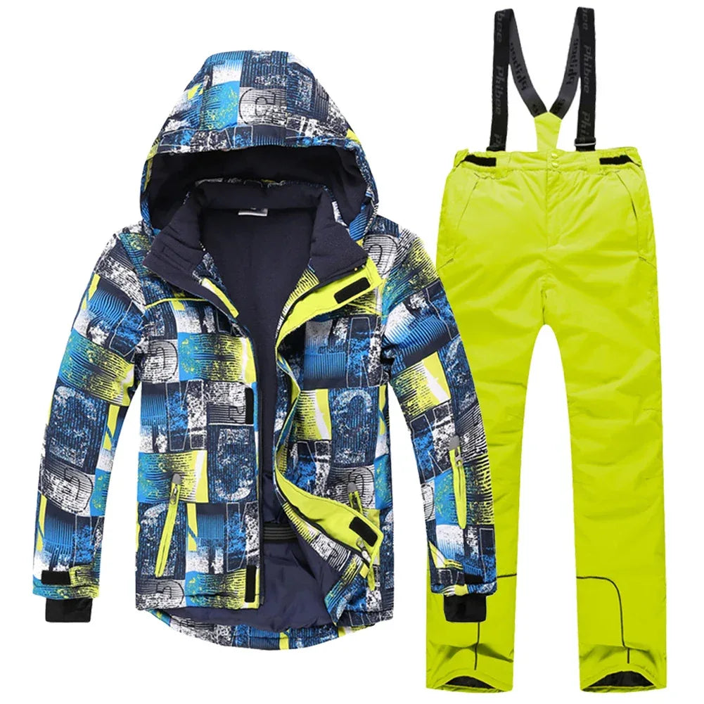 Windproof Kids Ski Suit Set With Warm Waterproof Snow Gear - ToylandEU