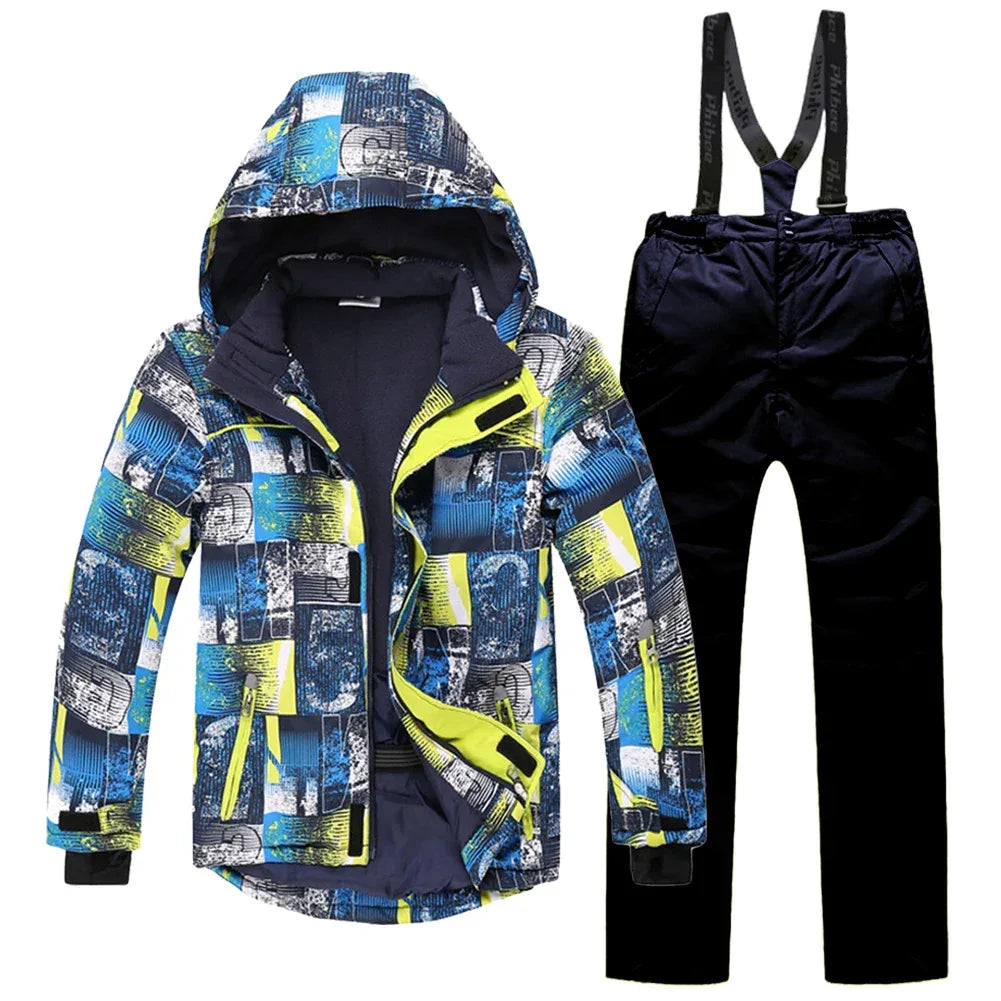 Windproof Kids Ski Suit Set With Warm Waterproof Snow Gear - ToylandEU