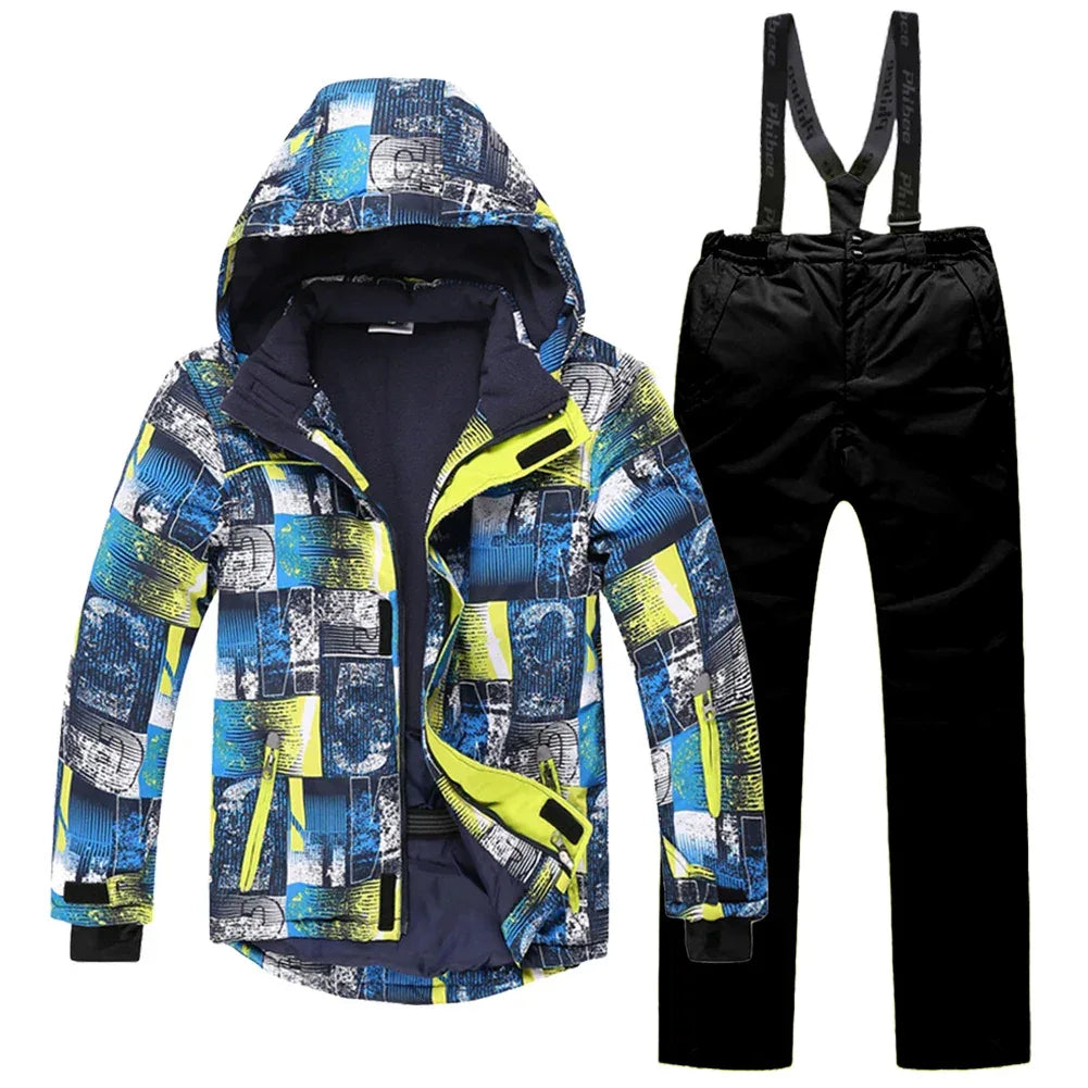 Windproof Kids Ski Suit Set With Warm Waterproof Snow Gear - ToylandEU
