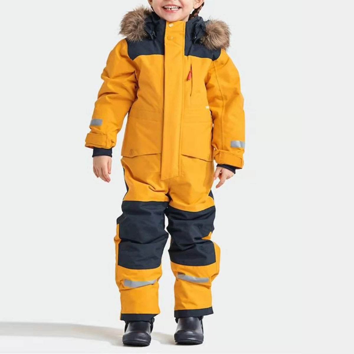 Windproof Warm Kids Ski Suit Hooded Fleece Jacket Unisex - ToylandEU