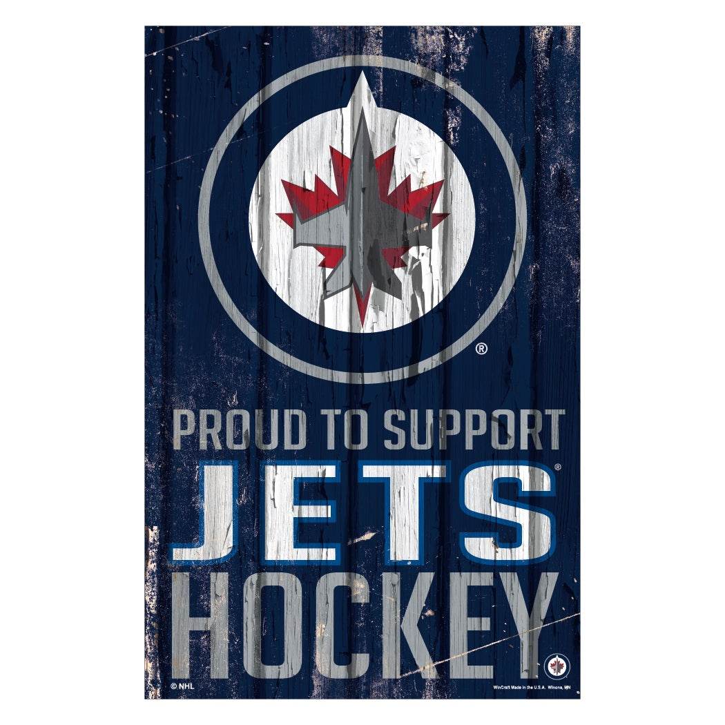 Winnipeg Jets 11x17 Wood Sign Proud To Support Design - ToylandEU