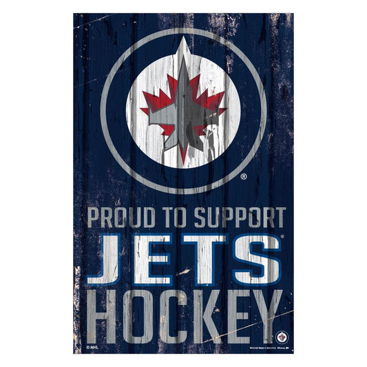 Winnipeg Jets 11x17 Wood Sign Proud To Support Design - ToylandEU
