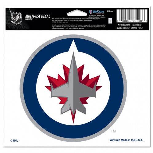 Winnipeg Jets 5x6 Color Vinyl Decal Multi Use Outdoor - ToylandEU