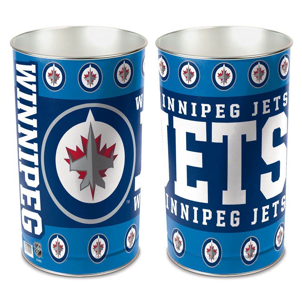 Winnipeg Jets Wastebasket 15 Inch Metal With Team Colors - ToylandEU