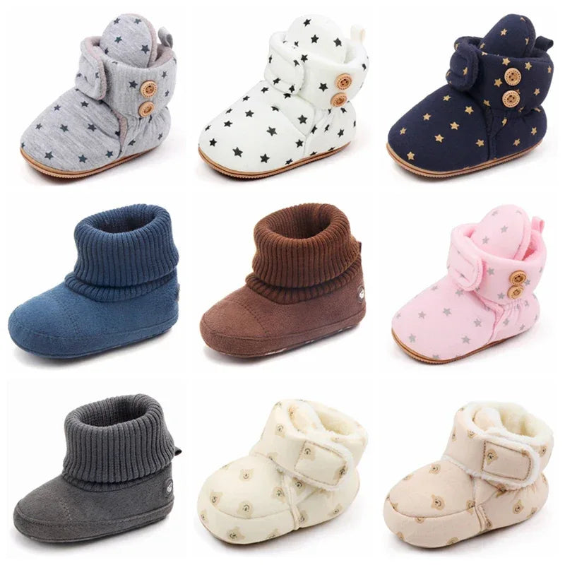 Winter Baby Boots For 0-18M Unisex Warm Anti Slip With Fuzzy Balls - ToylandEU