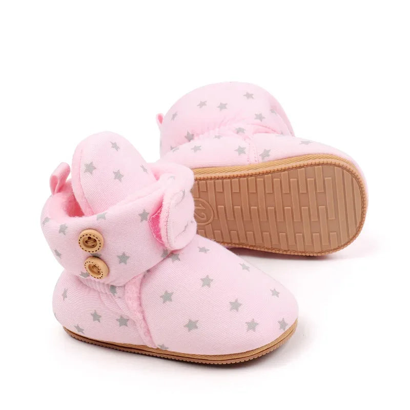 Winter Baby Boots For 0-18M Unisex Warm Anti Slip With Fuzzy Balls - ToylandEU
