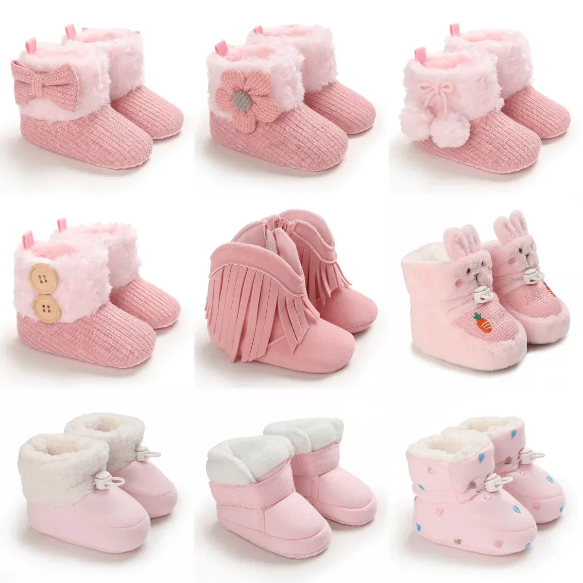 Winter Baby Snow Boots With Plush Lining Non Slip Warm - ToylandEU