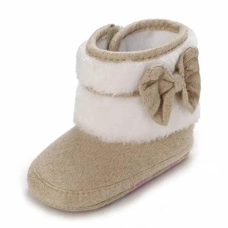  Winter Baby Soft Ankle Boots and Slippers for Newborns - Anti-Slip Cotton Lined Shoes with Butterfly-Knot Detail -  ToylandEU™